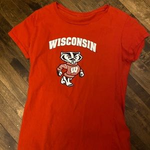 Red Wisconsin Bucky Badger T-shirt
